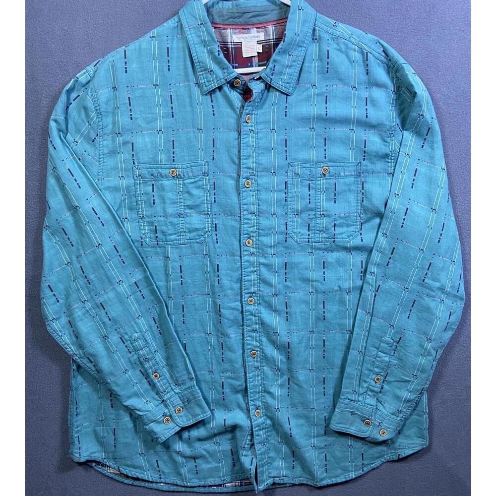 Carbon 2 Cobalt Shirt XL Blue Patchwork Flannel Lined Double Cotton California
